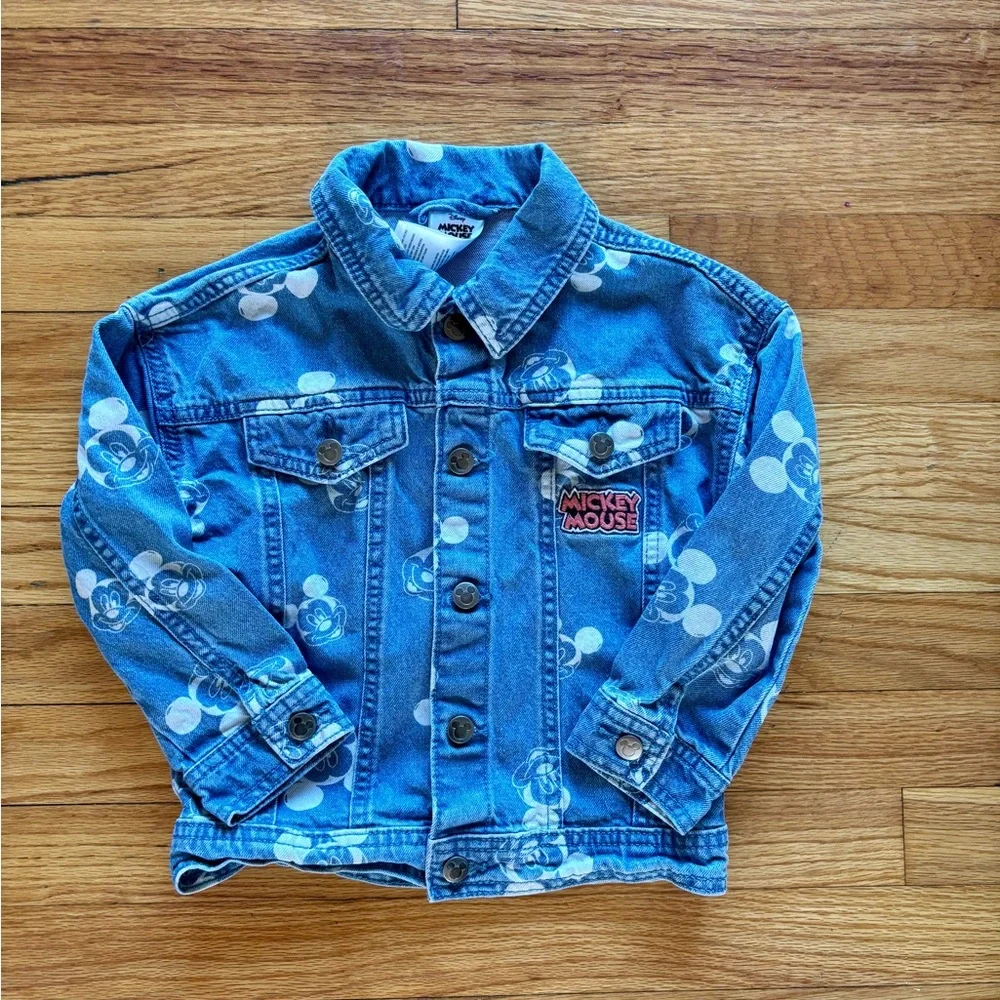 Mickey Mouse embroidered‎ denim jacket cotton girls toddler 4 yrs old